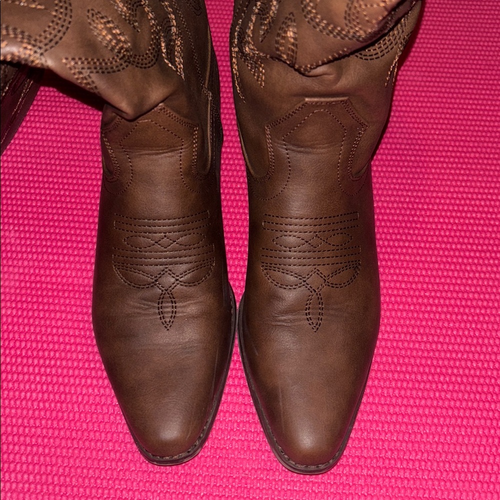 Dark Brown Point Toe Boots